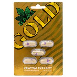 o.p.m.s. gold kratom capsules (5 count)